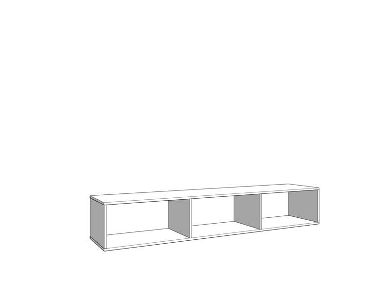 Larissa Black Slat Effect Wall Mounted Floating Wide Large TV Entertainment Unit