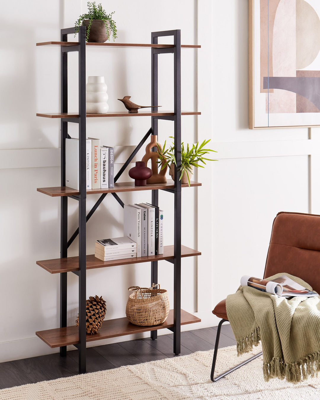 5 Tier Shelving Unit 180 cm Dark Brown Taoussi