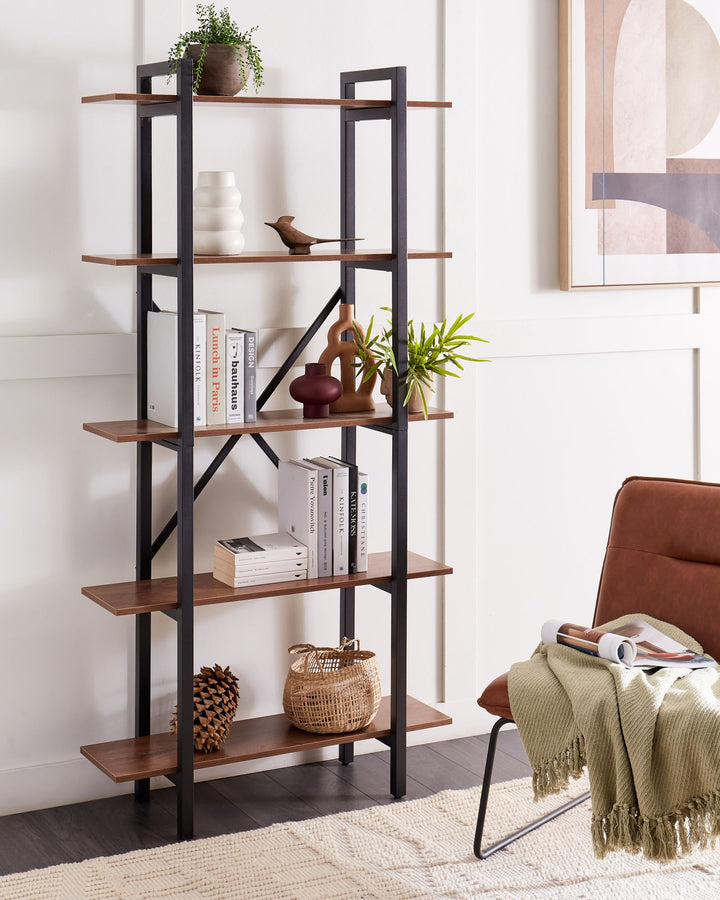 5 Tier Shelving Unit 180 cm Dark Brown Taoussi