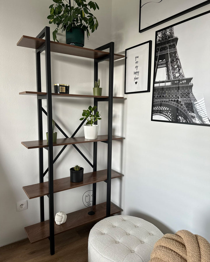 5 Tier Shelving Unit 180 cm Dark Brown Taoussi
