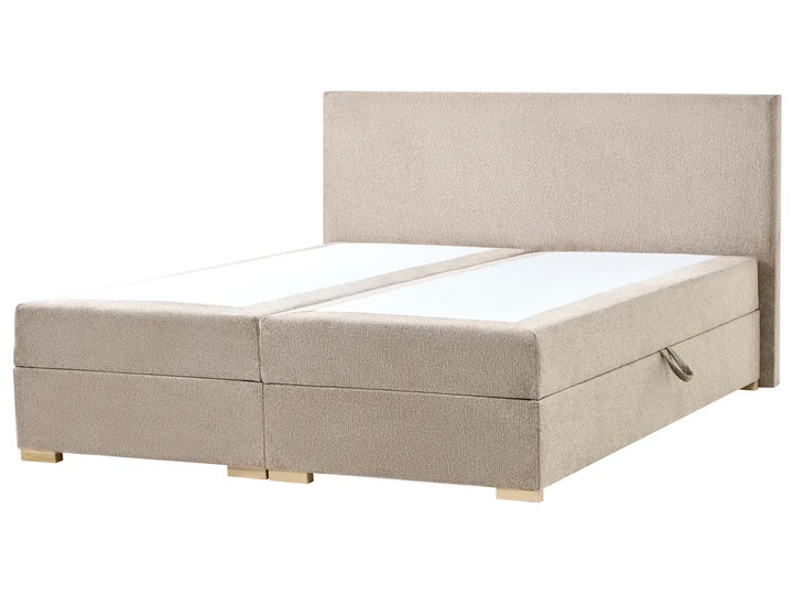 Divan Bed with Storage Fabric 180 x 200 cm (EU Super King) Taupe Kira