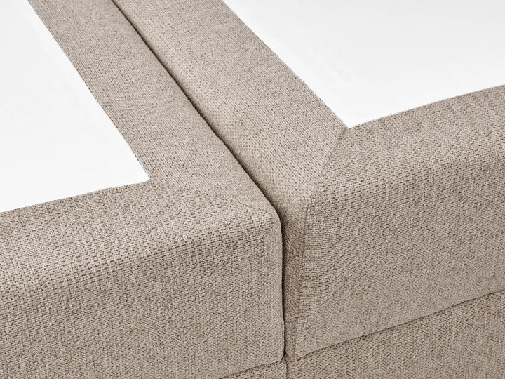 Divan Bed with Storage Fabric 180 x 200 cm (EU Super King) Taupe Kira