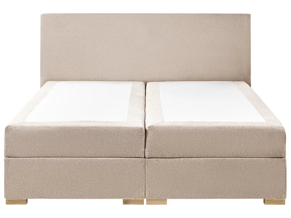 Divan Bed with Storage Fabric 180 x 200 cm (EU Super King) Taupe Kira