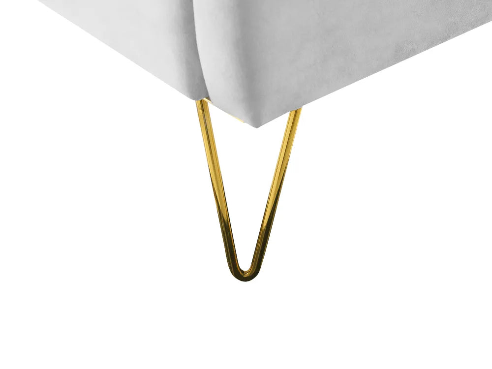 Bed Velvet 180 x 200 cm (EU Super King) Light Grey Tryston