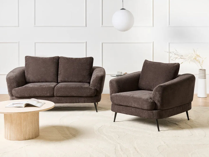 Sofa 2 Seater Chenille Dark Brown Cleo