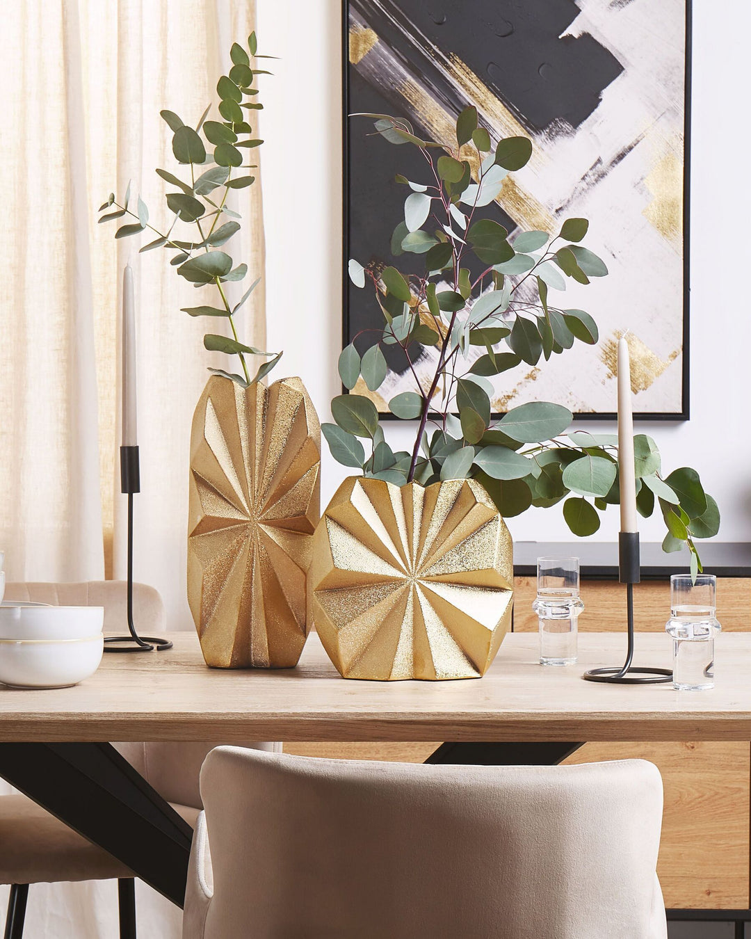 Aelia Decorative Vase Stoneware 37 cm Gold