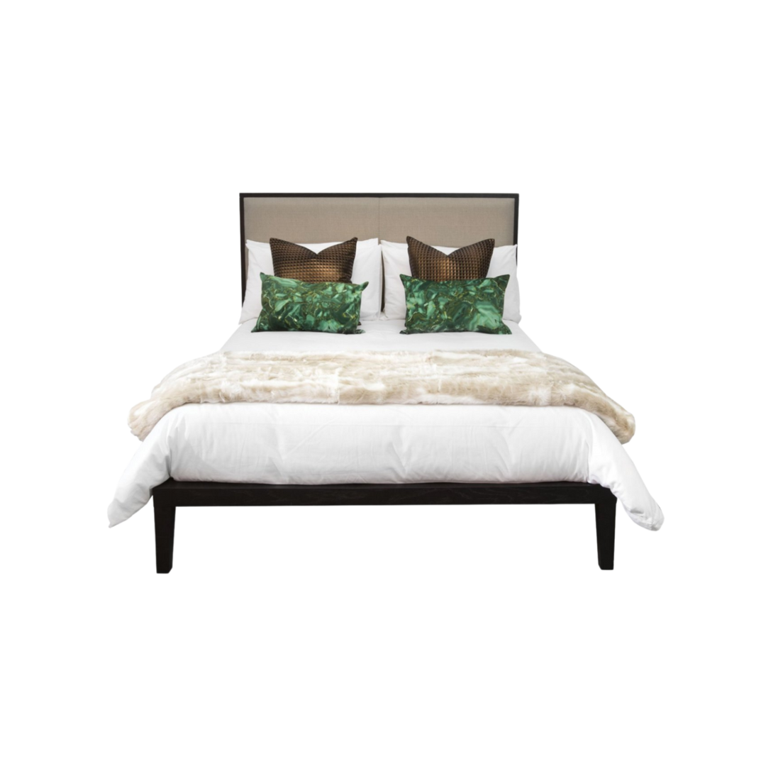 Orchid Double Beds in Wenge with Beige Fabric