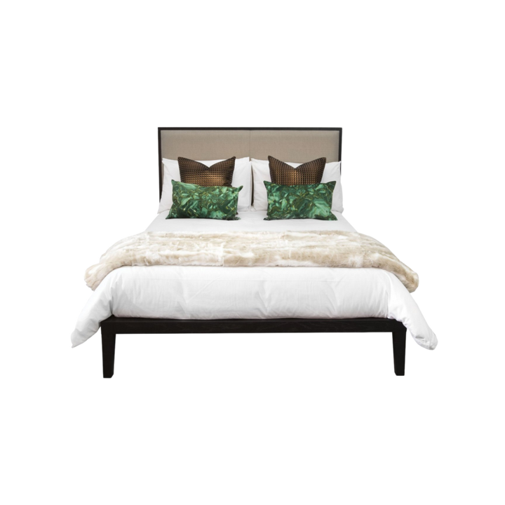 Orchid Double Beds in Wenge with Beige Fabric