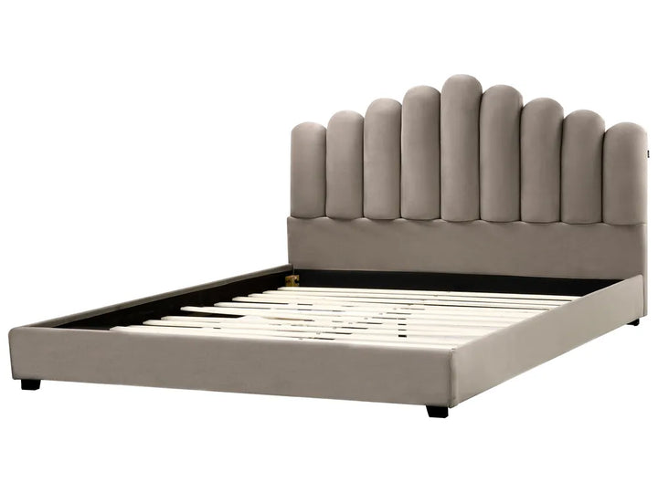 Bed Velvet 180 x 200 cm (EU Super King) Taupe Stauton