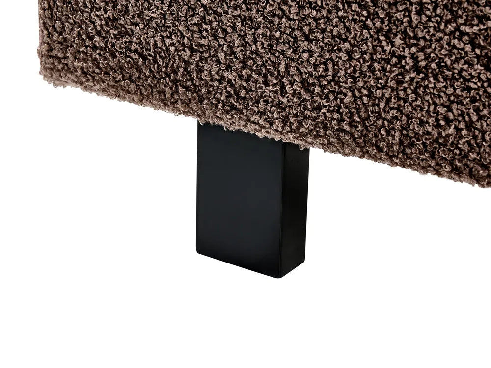 Bed Boucle 140 x 200 cm (EU Double) Brown Belo