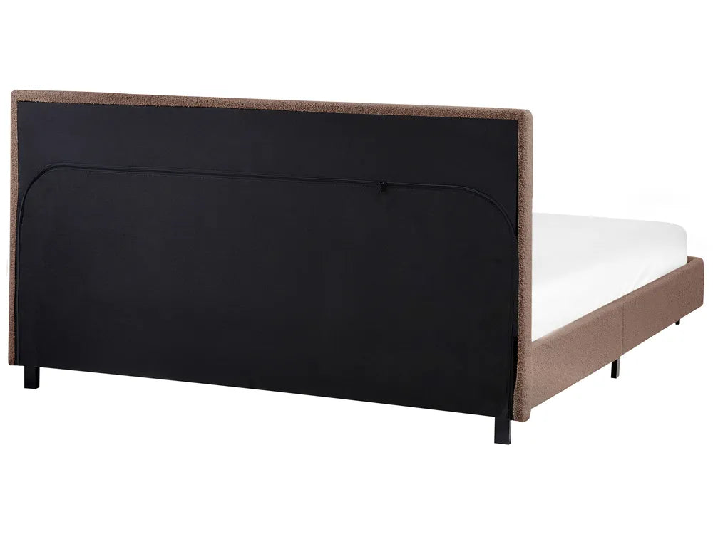 Bed Boucle 140 x 200 cm (EU Double) Brown Belo