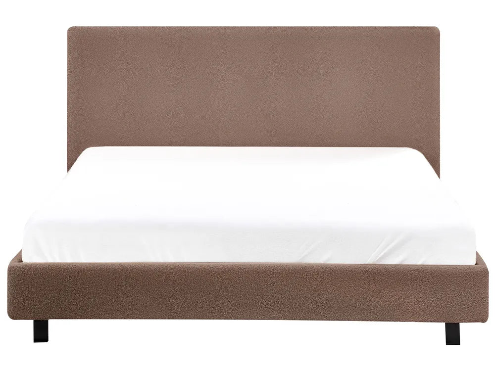 Bed Boucle 140 x 200 cm (EU Double) Brown Belo