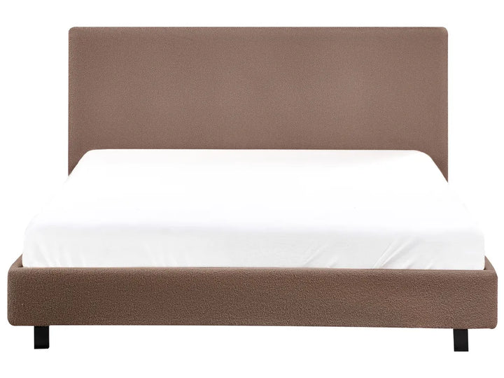 Bed Boucle 140 x 200 cm (EU Double) Brown Belo