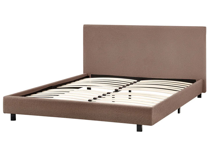Bed Boucle 140 x 200 cm (EU Double) Brown Belo