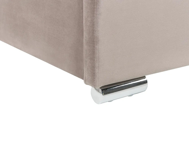 Ottoman Bed Velvet 180 x 200 cm (EU Super King) Taupe Deilyn
