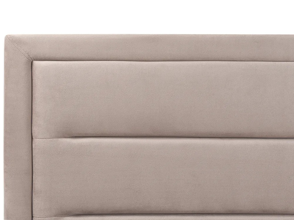 Ottoman Bed Velvet 180 x 200 cm (EU Super King) Taupe Deilyn