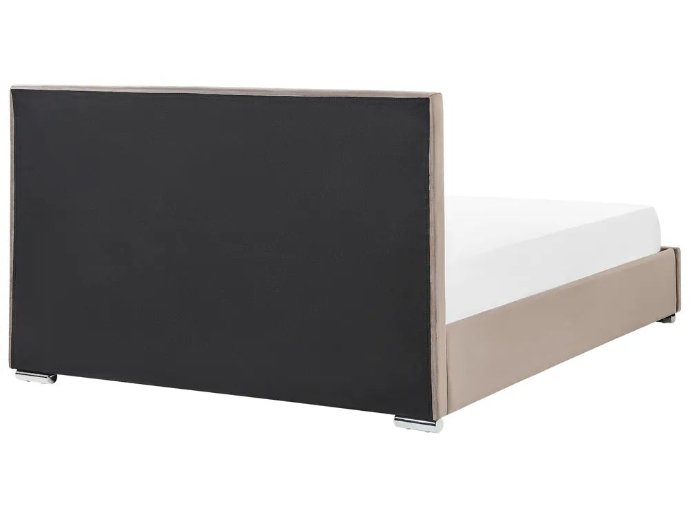 Ottoman Bed Velvet 180 x 200 cm (EU Super King) Taupe Deilyn