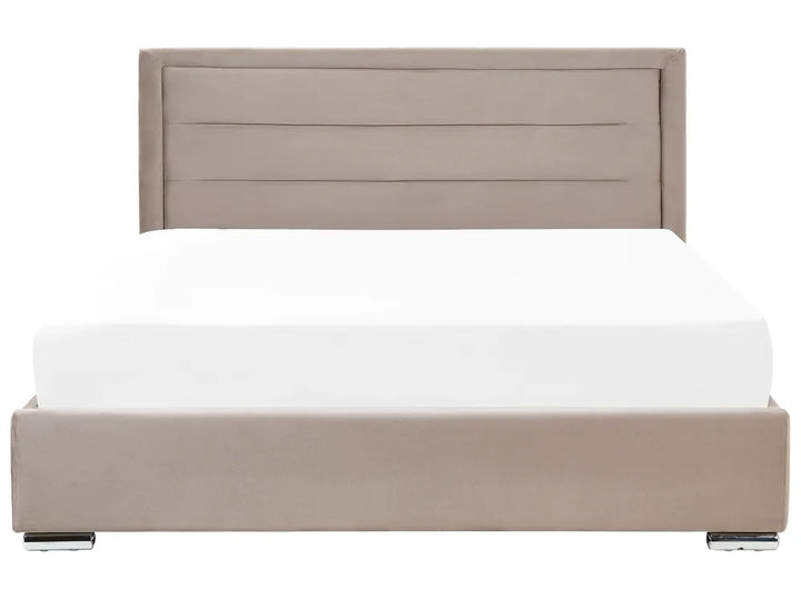 Ottoman Bed Velvet 180 x 200 cm (EU Super King) Taupe Deilyn