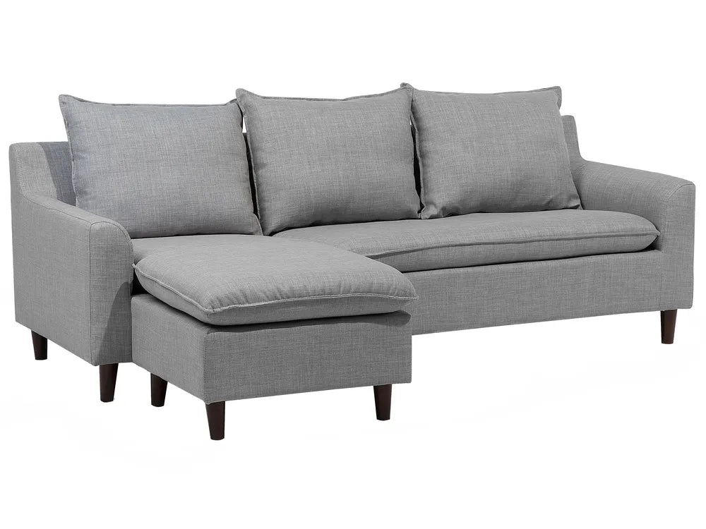 Corner Sofa 3 Seater Fabric Light Grey Right Hand Idou