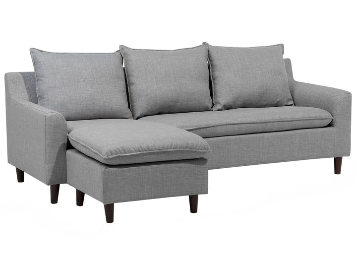 Corner Sofa 3 Seater Fabric Light Grey Right Hand Idou