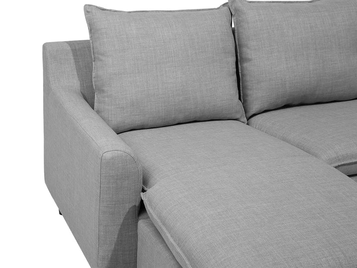 Corner Sofa 3 Seater Fabric Light Grey Right Hand Idou