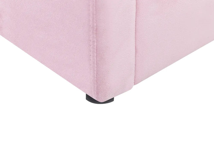 Kids Ottoman Bed Velvet 90 x 200 cm (EU Single) Pink Berlin