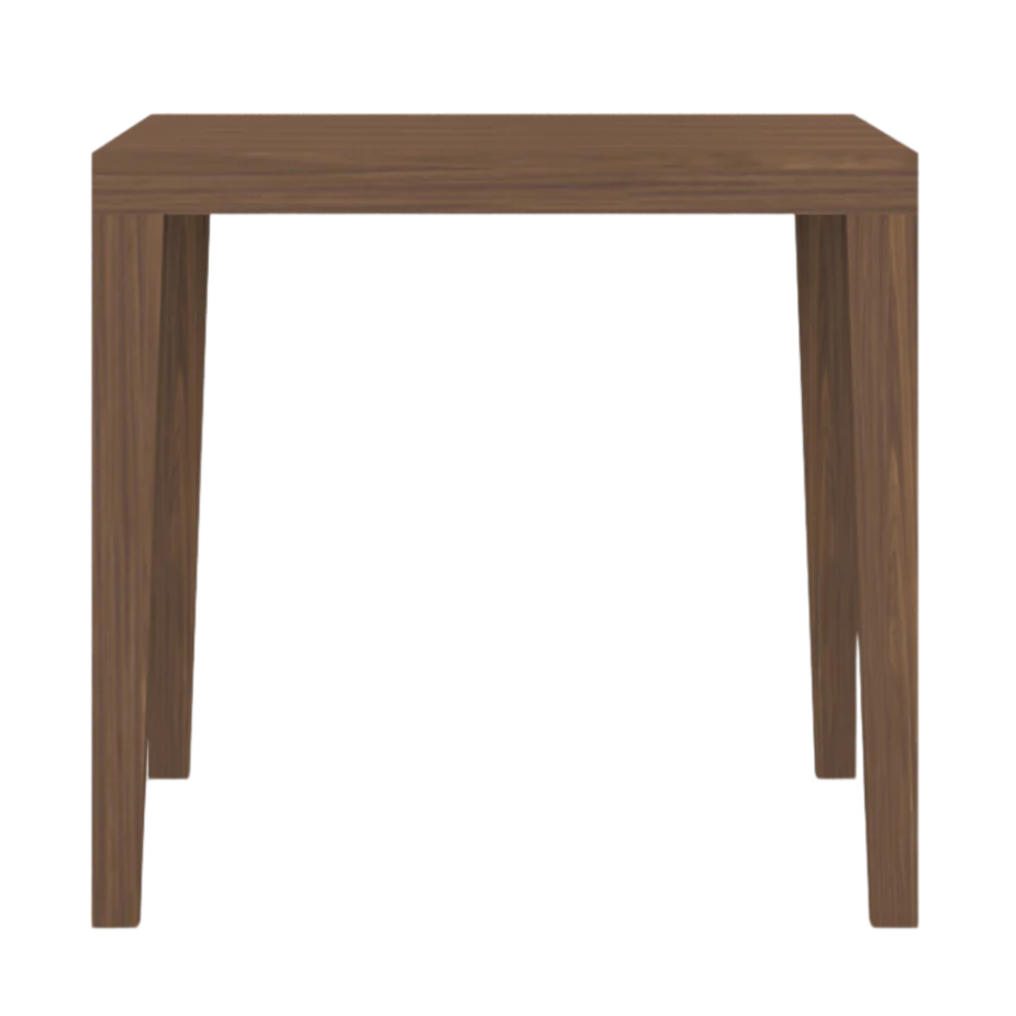 Peony Walnut Brown Oak Wood Square Dining Table