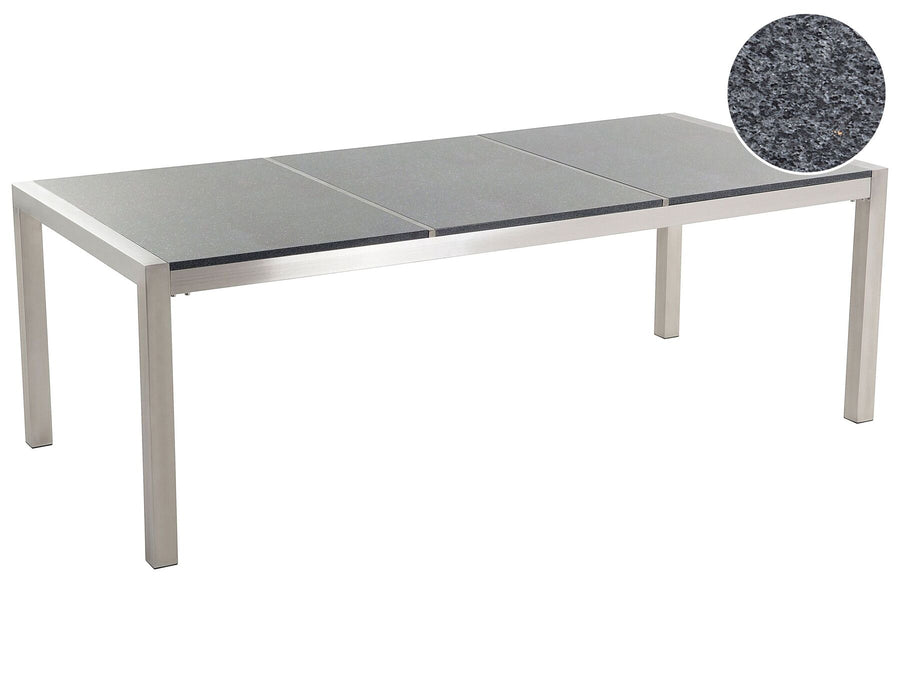 Grosseto Garden Dining Table 220 cm 100 cm Polished Granite Grey