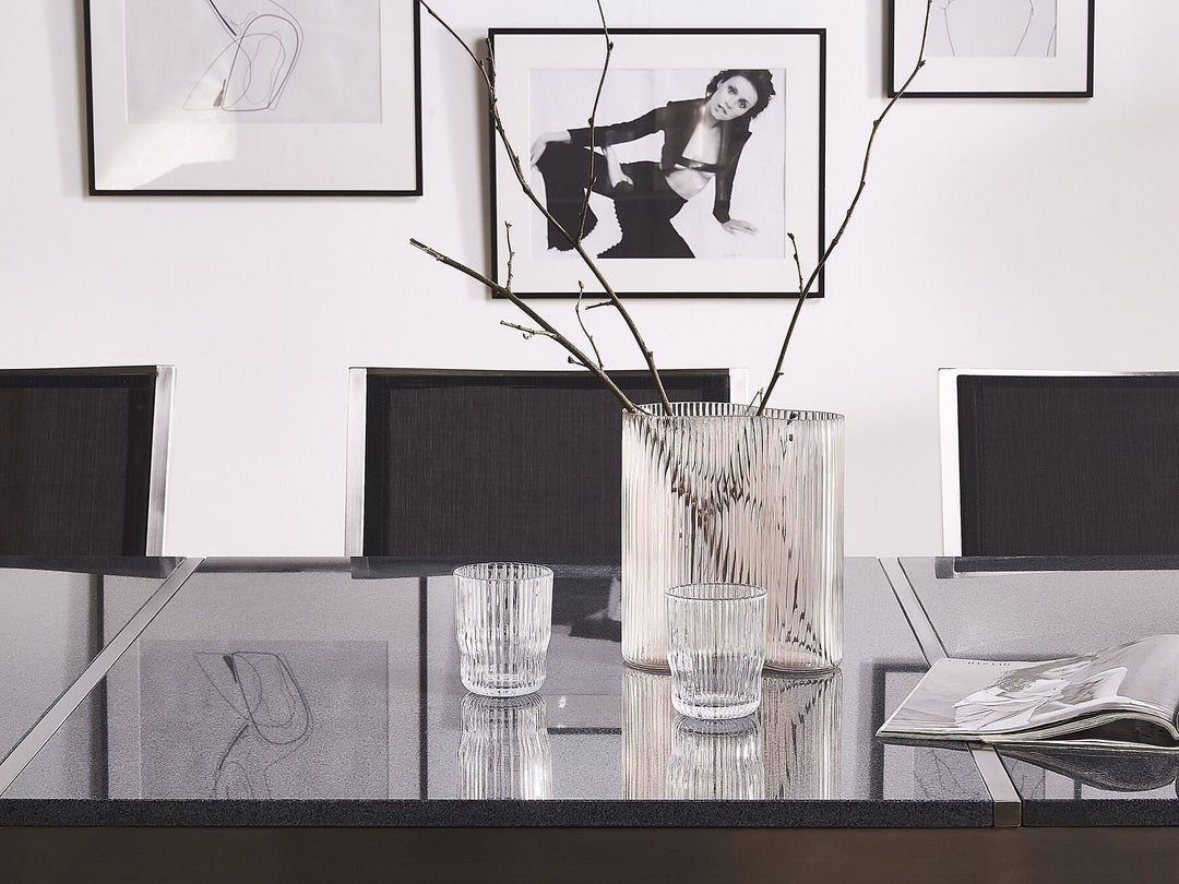 Grosseto Garden Dining Table 220 cm 100 cm Polished Granite Grey