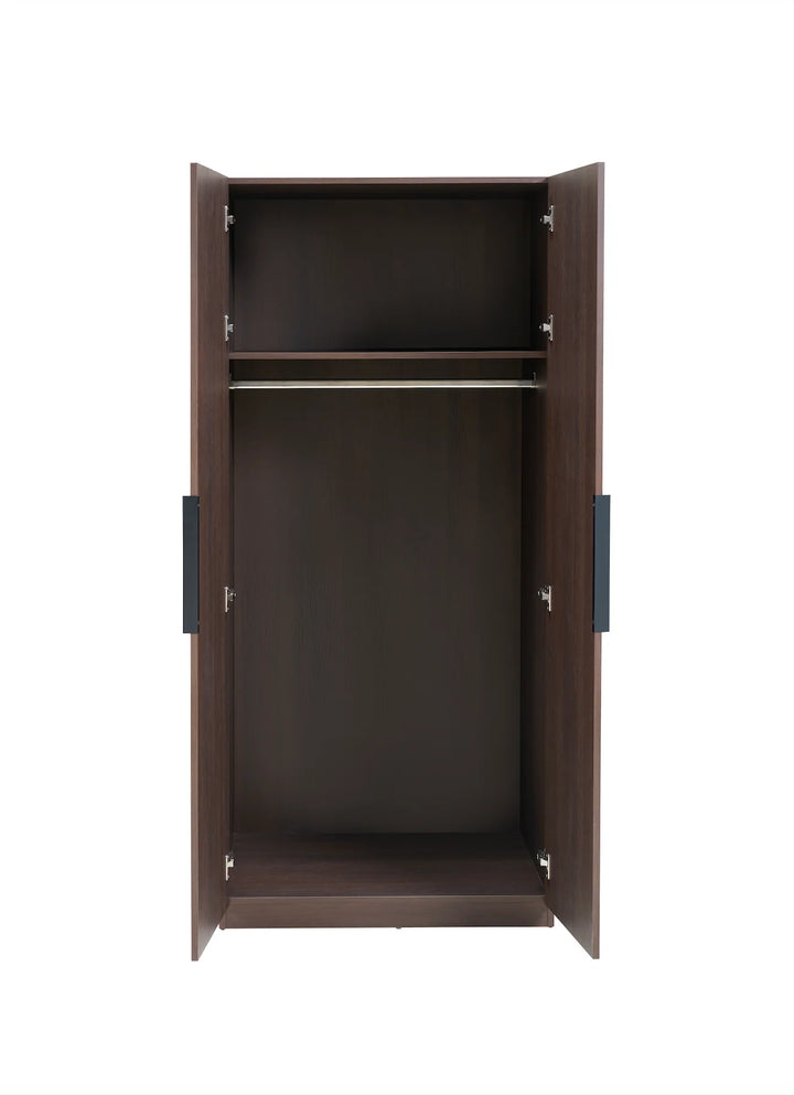 Luna Espresso Brown Wood Double Wardrobe