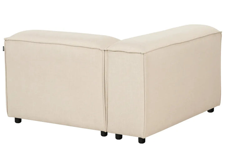 Modular Corner Sofa 3 Seater Fabric Beige with Ottoman Left Hand Oakham