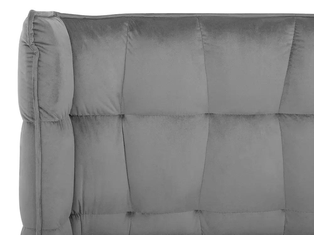 Bed Velvet 180 x 200 cm (EU Super King) Grey Elvana