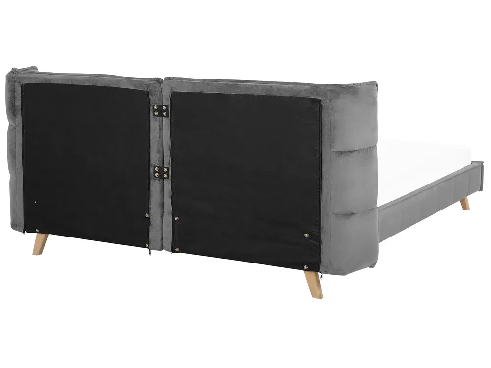 Bed Velvet 180 x 200 cm (EU Super King) Grey Elvana