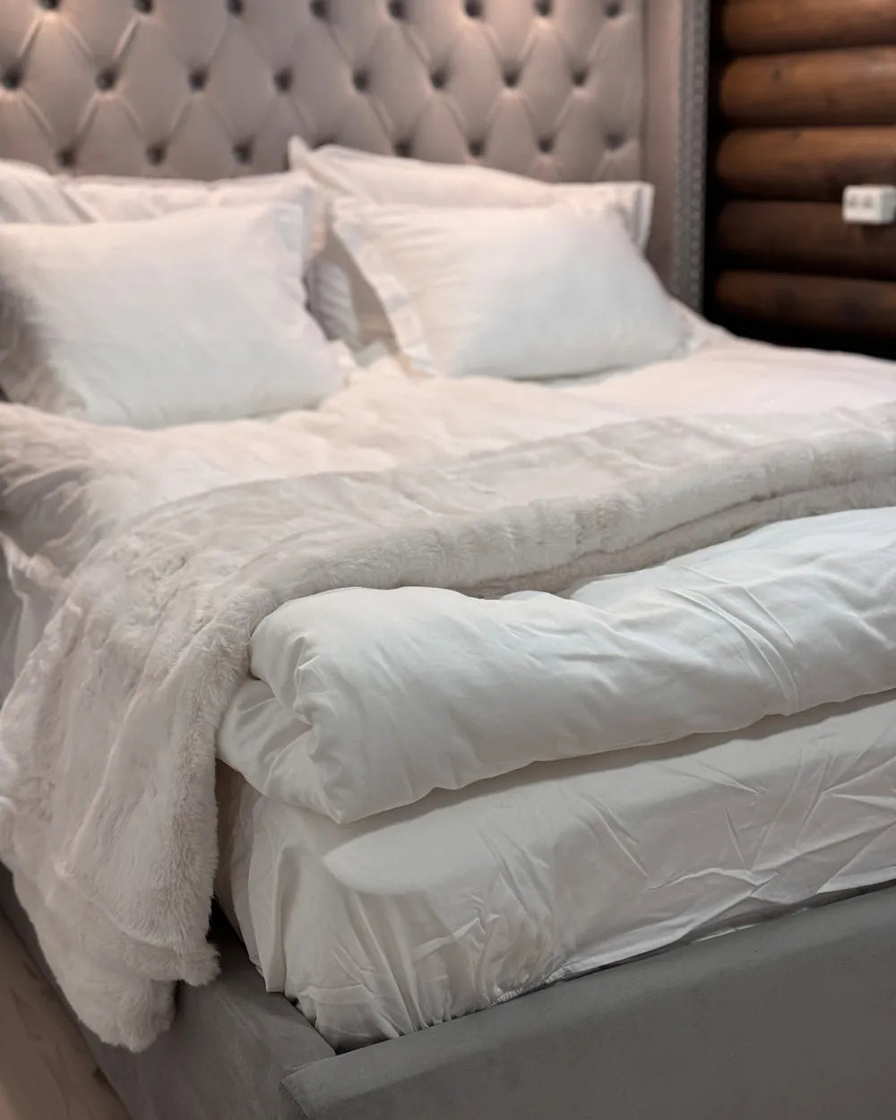 Ottoman Bed Velvet 160 x 200 cm (EU King Size) Light Grey Harlow