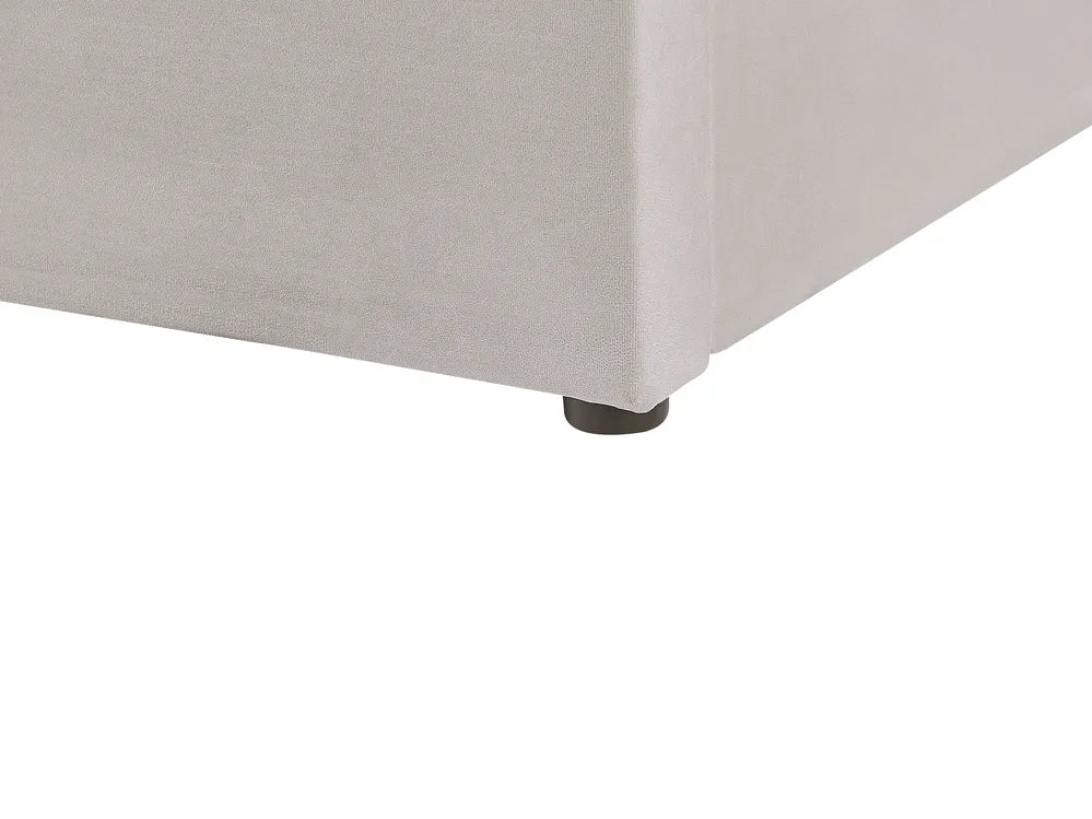 Ottoman Bed Velvet 160 x 200 cm (EU King Size) Light Grey Harlow