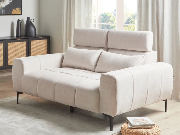 Sofa 2 Seater Fabric Beige Caras
