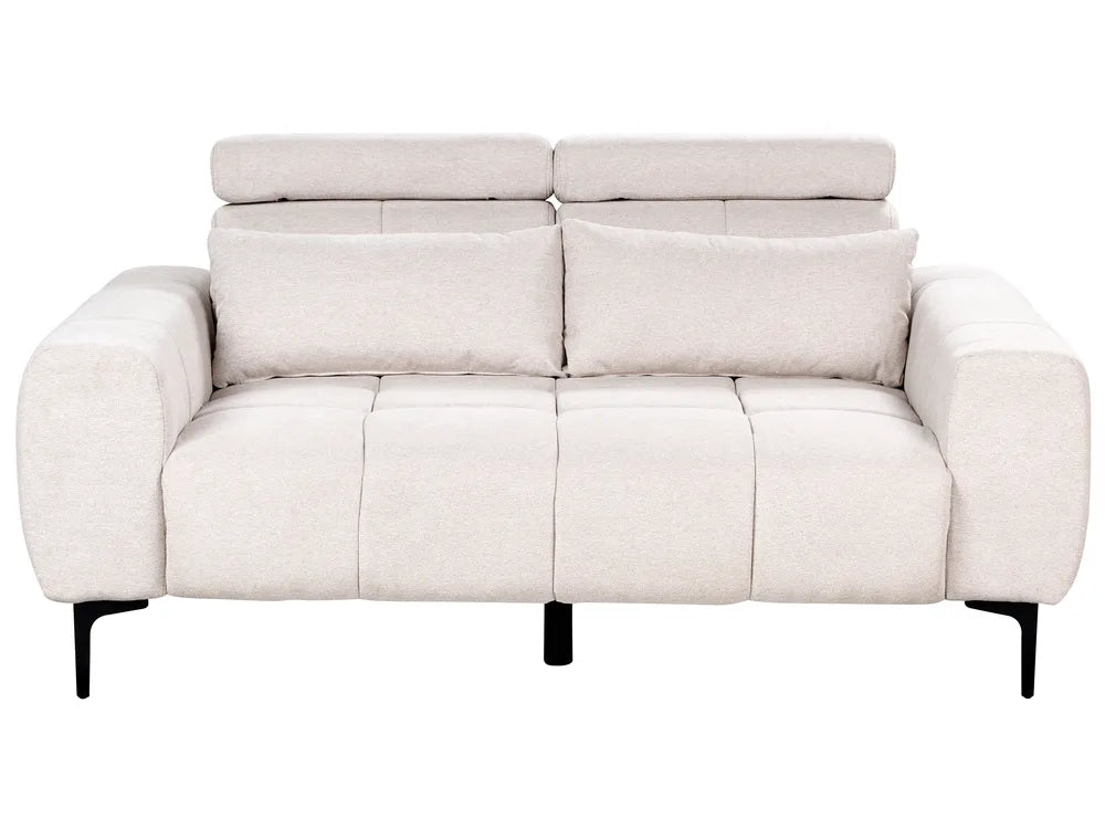 Beige fabric 2-seater sofa with modern design