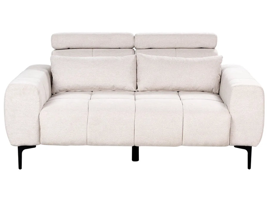 Beige fabric 2-seater sofa with modern design
