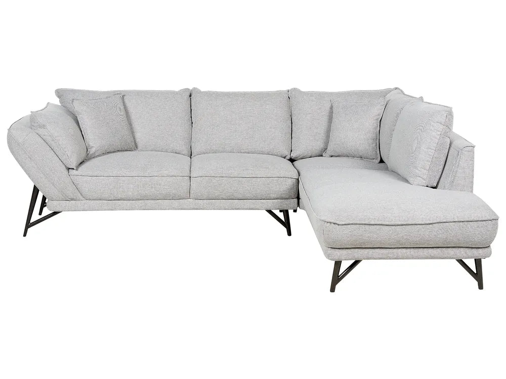 Light grey linen corner sofa 3 seater left hand