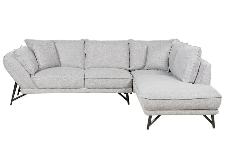 Light grey linen corner sofa 3 seater left hand