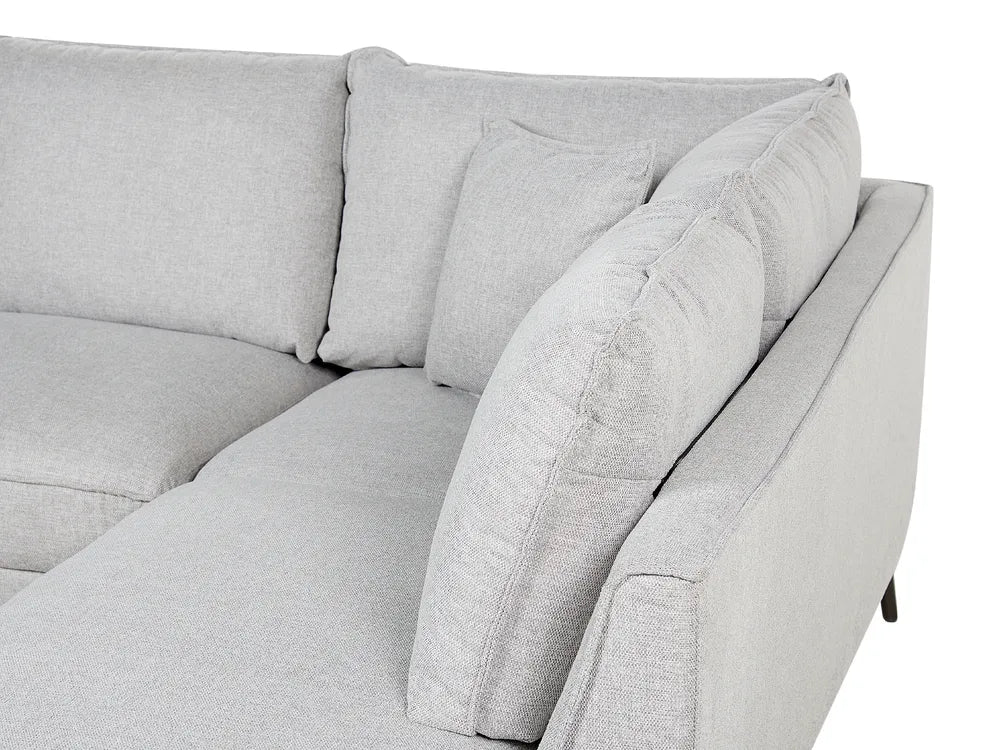 Corner Sofa 3 Seater Linen Light Grey Left Hand Gotthold