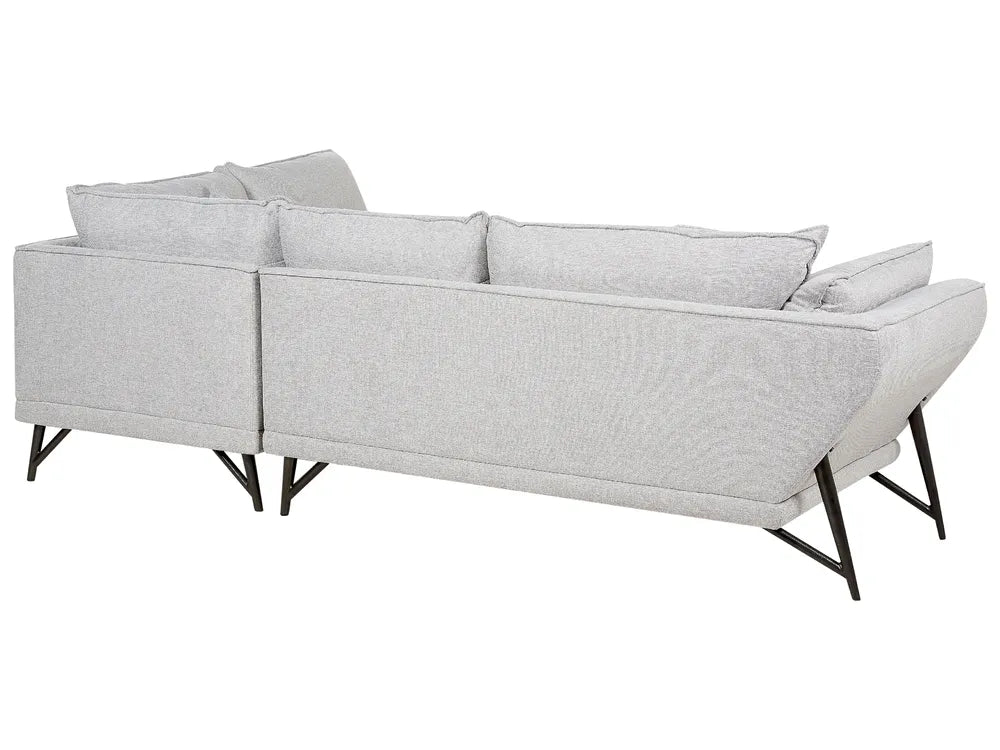Corner Sofa 3 Seater Linen Light Grey Left Hand Gotthold