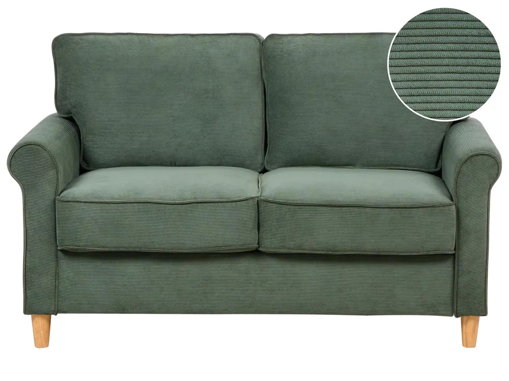 Sofa 2 Seater Corduroy Dark Green Dopely
