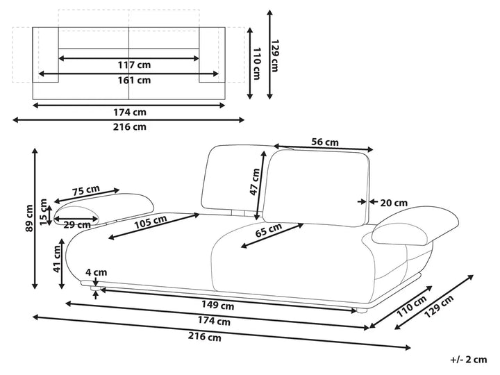 Sofa 2 Seater Brown Orella