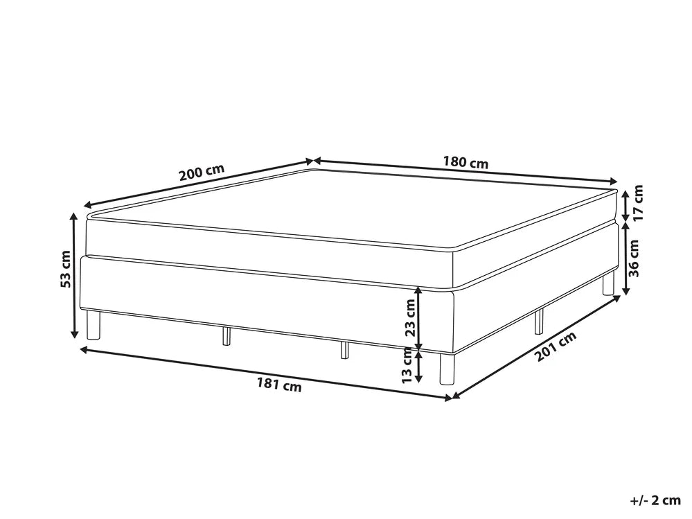 Divan Bed without Headboard Fabric 180 x 200 cm (EU Super King) Light Grey Wauseon