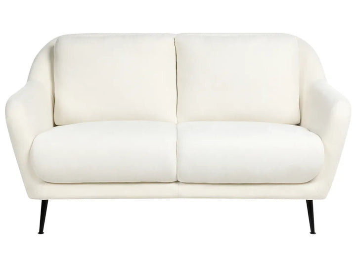 white fabric 2 seater sofa with modern design