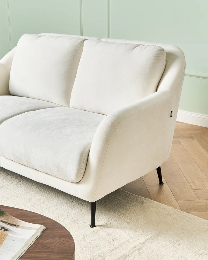 Sofa 2 Seater Chenille White Andeana