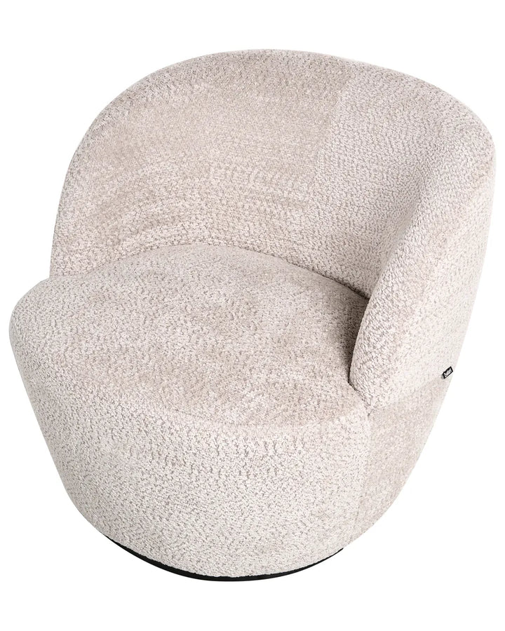 Swivel Armchair Chenille Beige Avelina