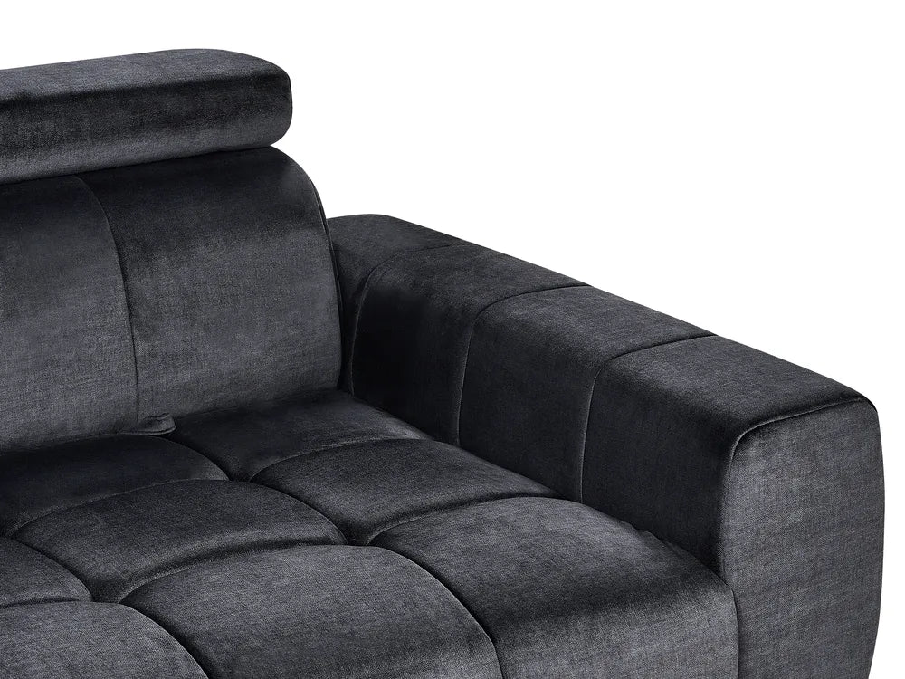 Sofa 2 Seater Velvet Black Caras