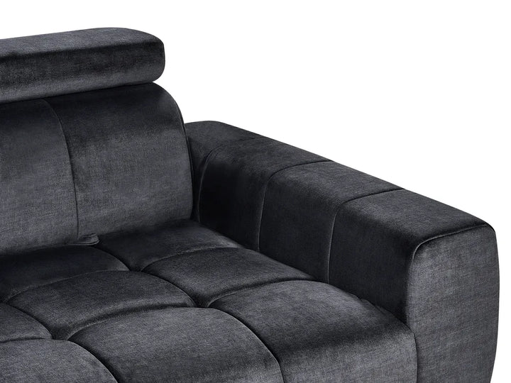 Sofa 2 Seater Velvet Black Caras